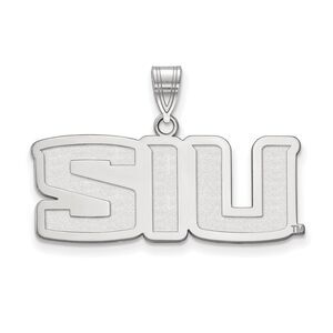 10k White Gold Southern Illinois U. Medium 'SIU' Pendant